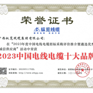 喜報！縱覽線纜集團榮獲“2023中國電線電纜十大品牌”等多個獎項